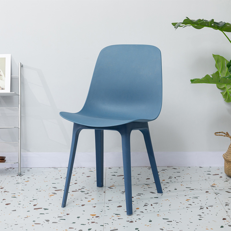 工場卸売モダンプラスチックカラーチェアアームレス固定バックレスト屋外シンプルラウンジプラスチック製ダイニングチェア